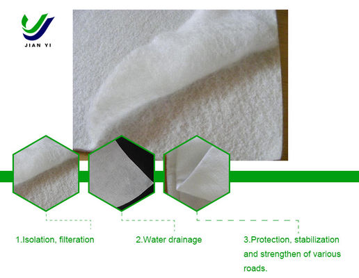Tejido de filtro de geotextil de drenaje de 8-10 kN/m para el mantenimiento de carreteras