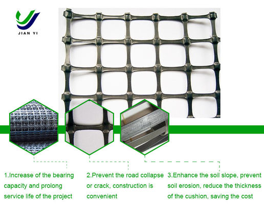 Protección de pendientes de plástico geogrid biaxial para grandes aeropuertos y estacionamientos