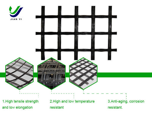 Refuerzo del suelo de carretera de fibra de vidrio resistente a la corrosión 25-120 KN/m