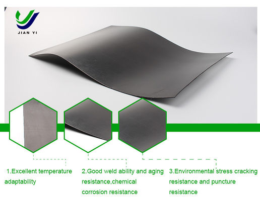 Geomembrana lisa de HDPE con excelente resistencia química para el anti-filtración en vertederos y cultivo agrícola