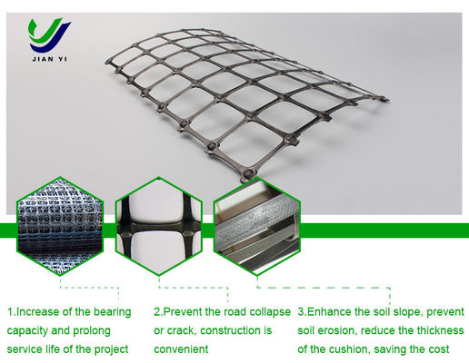 Larga vida Bi-axial Geogrid plástico para el refuerzo de la base del muelle del aeropuerto