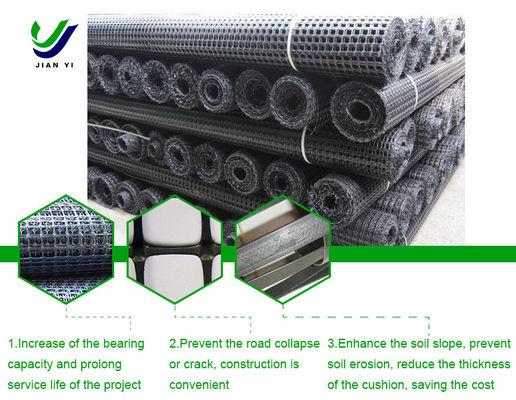 Geogrid especial de plástico biaxial de 4 a 5 m para la restauración y eliminación de residuos