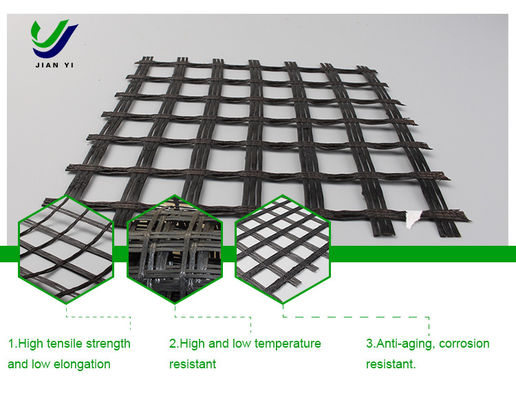 Control de la erosión Grilla geográfica de fibra de vidrio de 1 a 6 m para el refuerzo de terraplenes