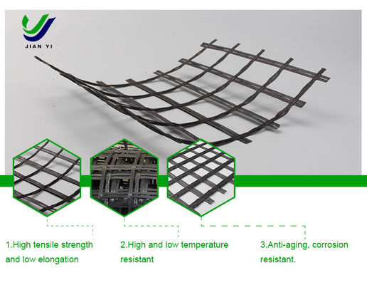 Grilla geográfica de fibra de vidrio libre de alcalinos de 1 a 6 m de ancho para el refuerzo de diques