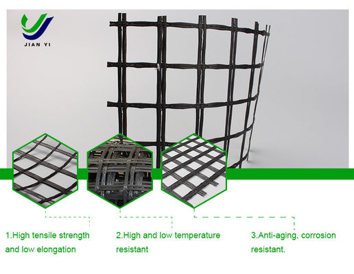 Geogrid de fibra de vidrio libre de alcalinos en carreteras y ferrocarriles