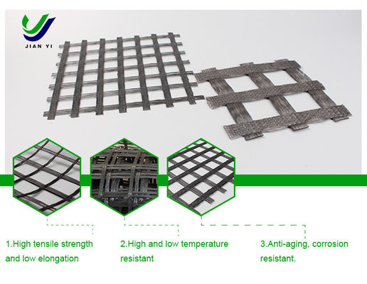Geogrid de fibra de vidrio resistente a las sustancias químicas aplicable en pavimentos de hormigón de cemento