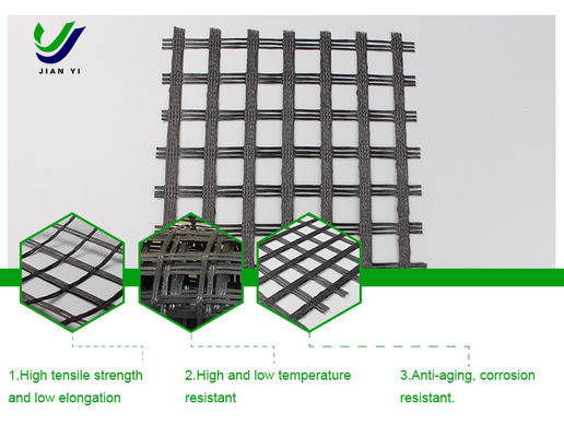 Grilla geográfica de fibra de vidrio libre de alcalinos 12 ~ 50 mm × mm con buena dureza