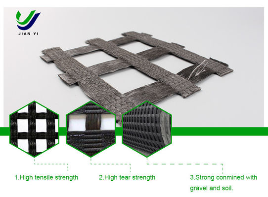 Geogrid de poliéster de tricotado de alta resistencia con alto módulo antienvejecimiento