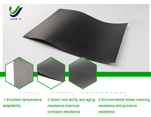 Anti filtración HDPE Geomembrana lisa impermeable de 2 mm de espesor