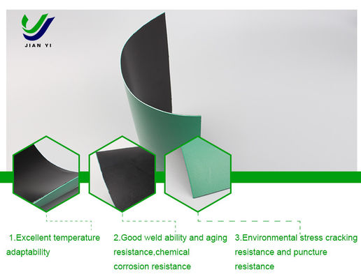Hojas de geomembrana de HDPE anti filtración de 0,3 mm a 3,0 mm para minería