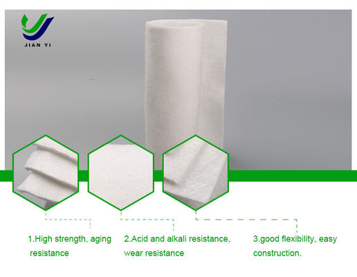 Geotextil de fibra larga personalizado de 50-200 m de longitud para la construcción de carreteras