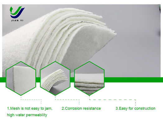 100-800 g/m2 Geotextil de fibras básicas con alta permeabilidad al agua Filtración de drenaje Mejorar la calidad del proyecto y reducir los costes de construcción