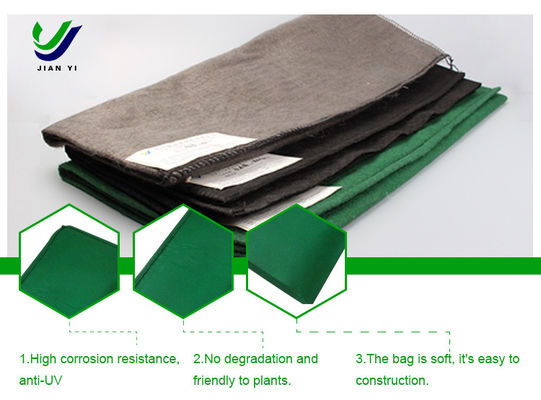 Bolsas de geotextil suaves y fáciles de construir para proyectos de terraplén.