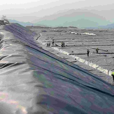 Proyecto de Medio Ambiente HDPE Geomembrana lisa Resistente a ácidos y álcalis 700% alargamiento en la ruptura 0,3 mm 3,0 mm de espesor