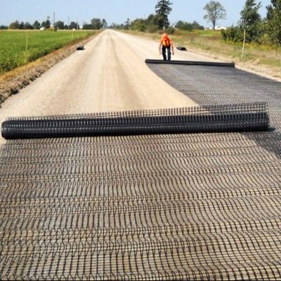 Protección de pendientes y construcción de carreteras Geogrid de plástico biaxial para grandes aeropuertos y estacionamientos