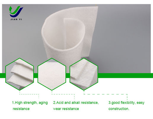 Tejido geotextil de fibra larga no tejida de filamento de poliéster 100% por ciento para proyectos de alta resistencia en blanco y verde