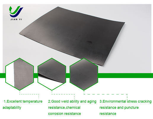 Geomembrana lisa de HDPE de doble color negro y verde adecuada para varios proyectos impermeables