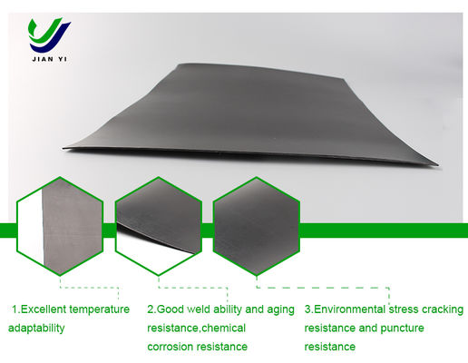 Geomembrana lisa de HDPE de alto rendimiento con 700% de elongación a la rotura, excelente resistencia química y ancho personalizable para acuicultura