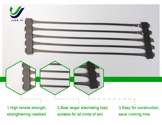 Geogrid uniaxial con alta resistencia a la tracción y resistencia a los rayos UV para una gran capacidad de carga en el refuerzo de subgrados de carreteras y ferrocarriles