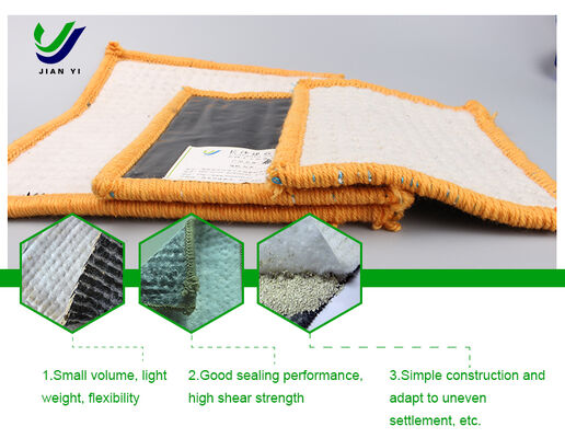 GCL de bentonita de sodio fácil de construir con anti-secaje flexible para terrenos complejos de 4-6 m de ancho